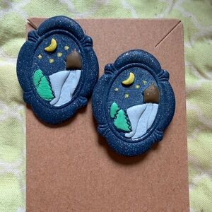 Handcrafted Night Sky Handmade Polymer Clay Earrings